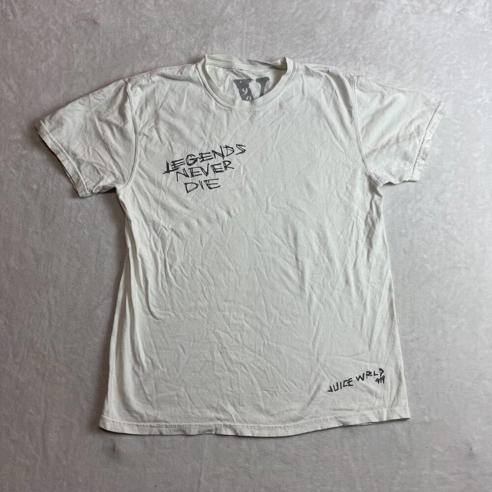 Juice Wrld x Vlone Legends Never Die Men's White T-Shirt Size M Short Sleeve